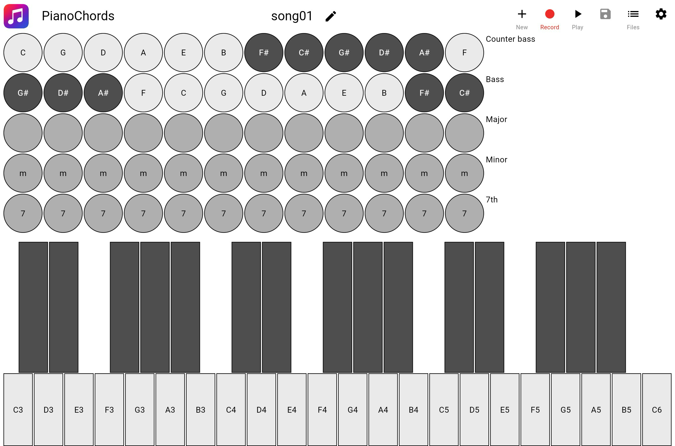 Piano Chords app screenshot